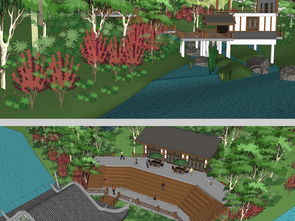 精品原創(chuàng)中式戲臺(tái)景觀公園su模型設(shè)計(jì)素材 植物景觀模型大全 18653583